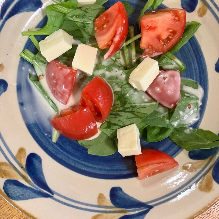 ほうれん草サラダのアレンジドレッシングがけ